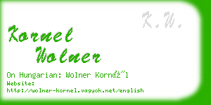 kornel wolner business card